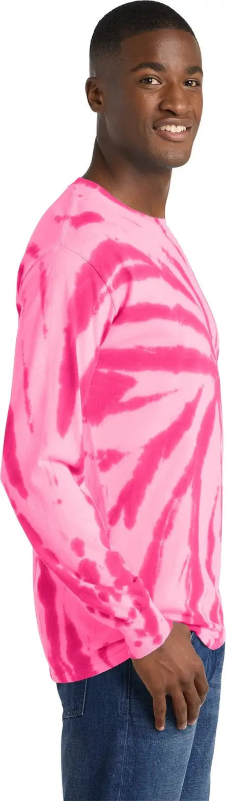 Port & Company Pc147ls co Tie-dye Long Sleeve Tee - Pink