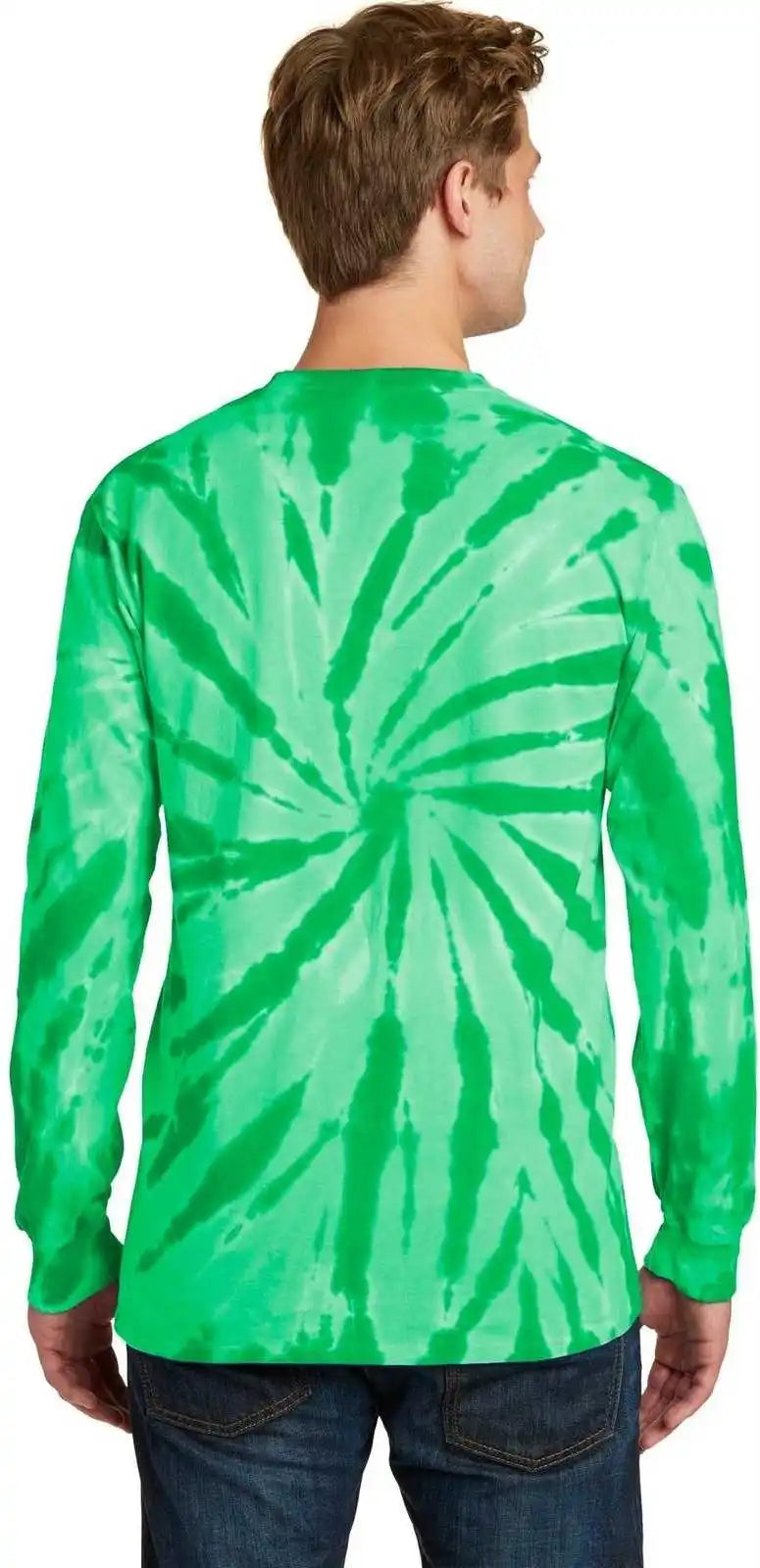 Port & Company Pc147ls Tie Dye Long Sleeve Tee Kelly