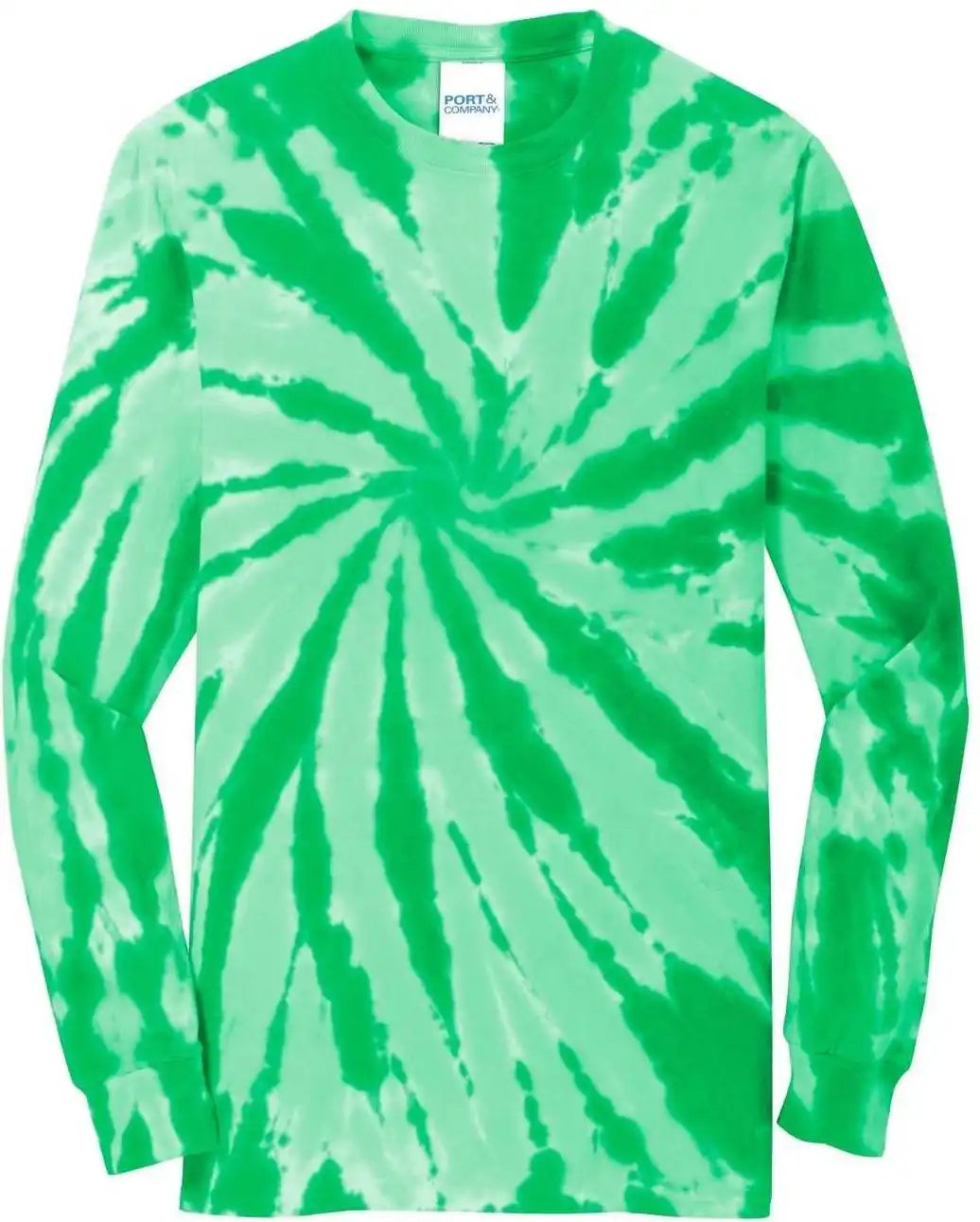 Port &amp; Company Pc147ls Tie Dye Long Sleeve Tee Kelly