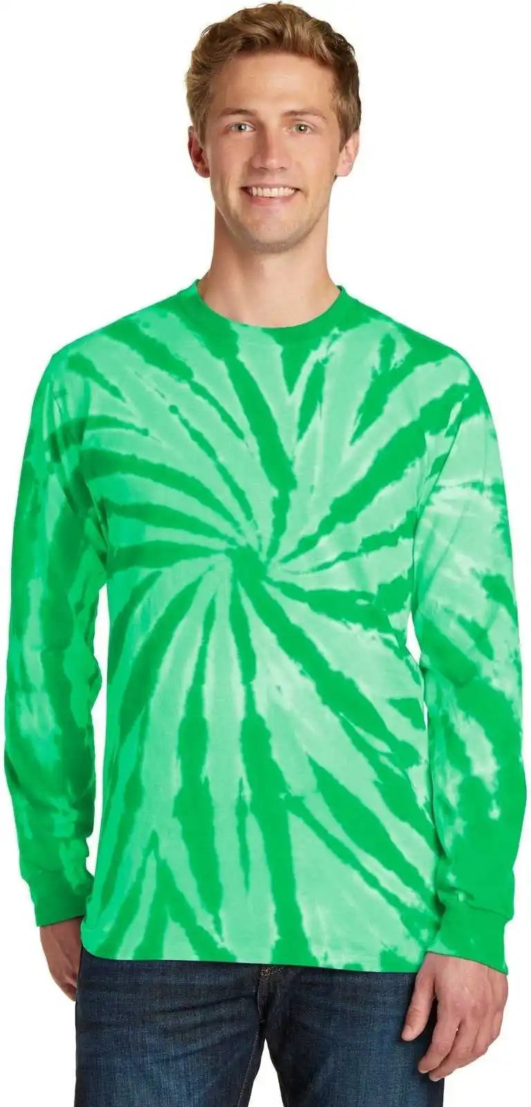 Port & Company Pc147ls Tie Dye Long Sleeve Tee Kelly