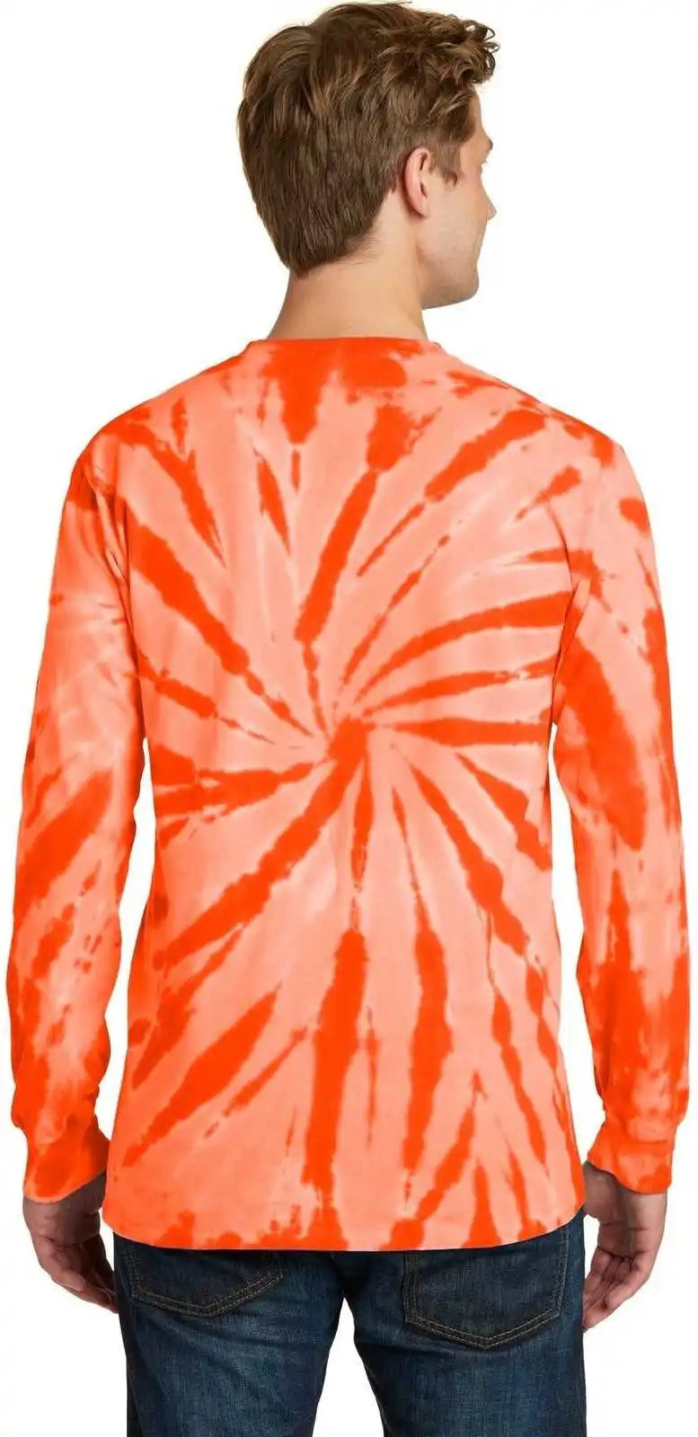 Port & Company Pc147ls Tie-dye Long Sleeve Tee - Orange