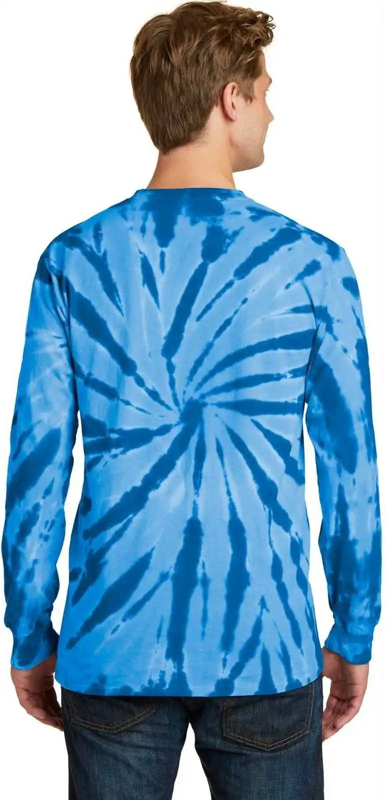 Port & Company Pc147ls Tie-dye Long Sleeve Tee - Royal