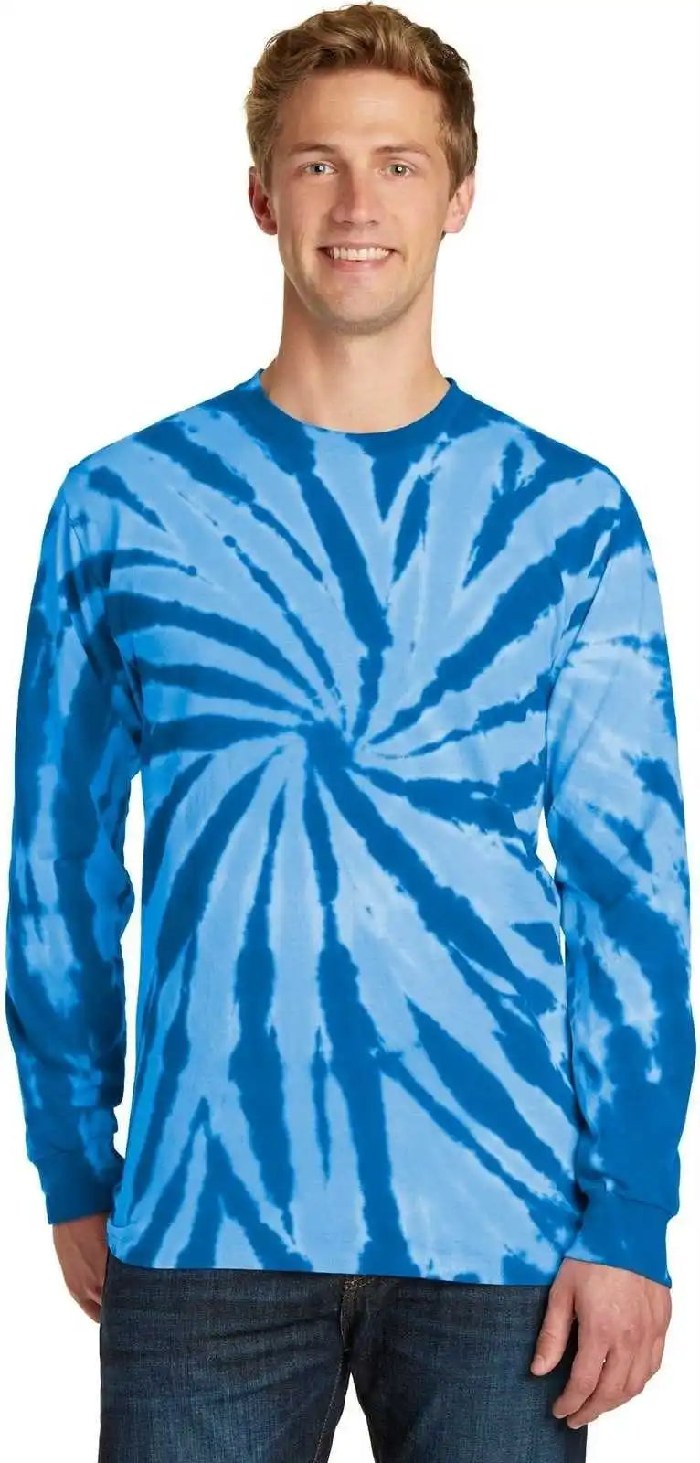 Port & Company Pc147ls Tie-dye Long Sleeve Tee - Royal