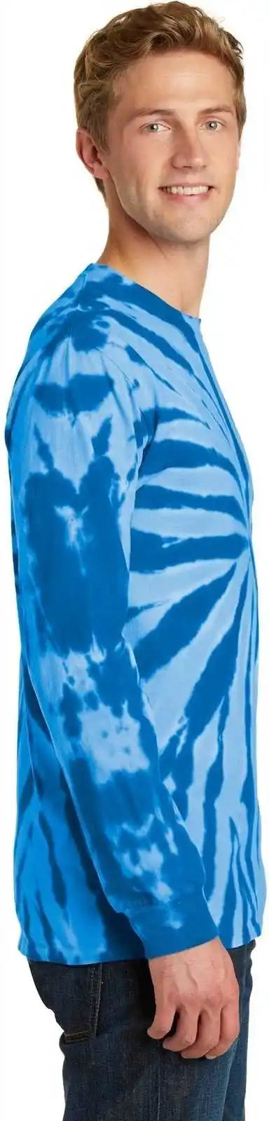 Port & Company Pc147ls Tie-dye Long Sleeve Tee - Royal
