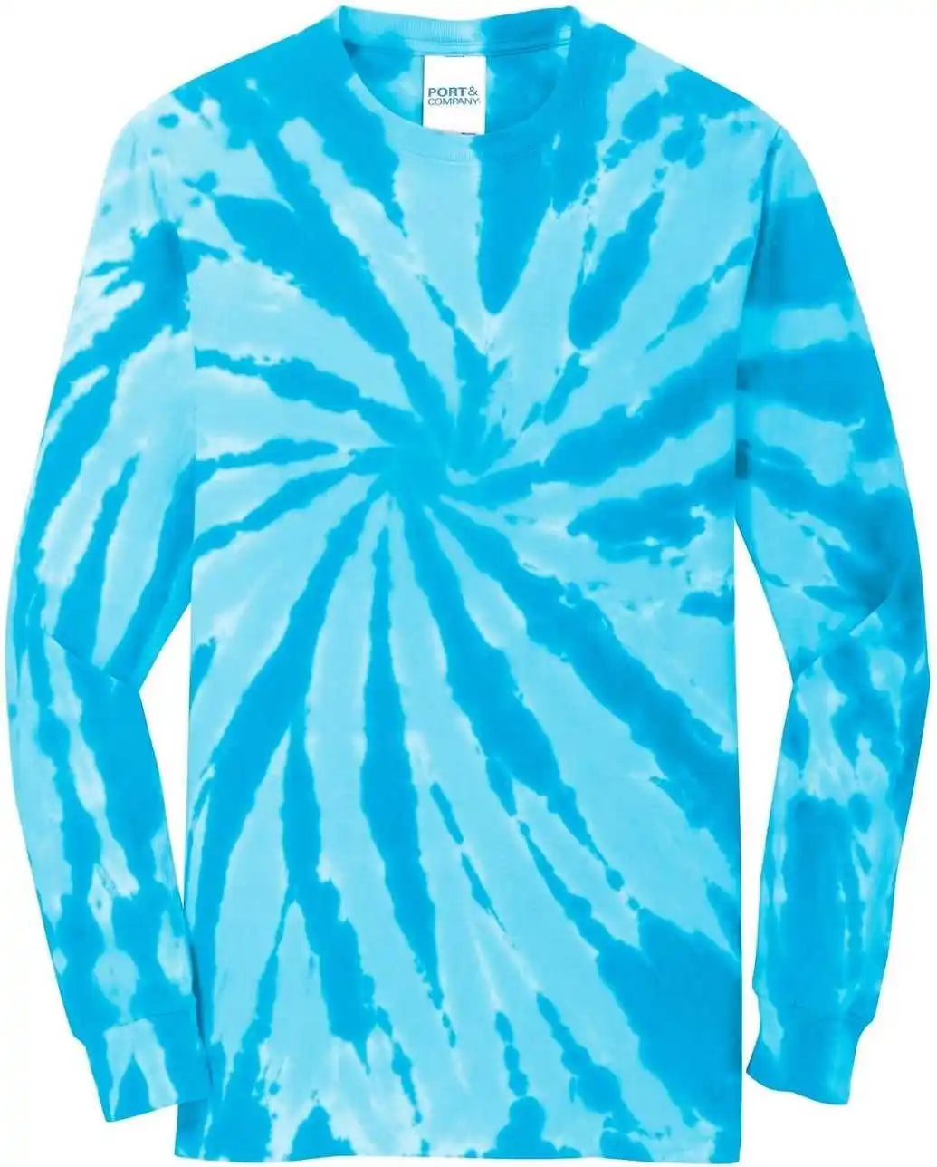 Port &amp; Company Pc147ls Tie Dye Long Sleeve Tee Turquoise
