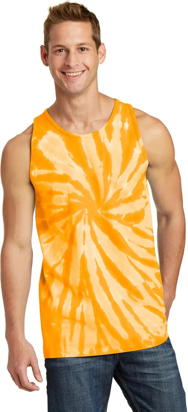 Port & Company Pc147tt co Tie-dye Tank Top - Gold - Adult s