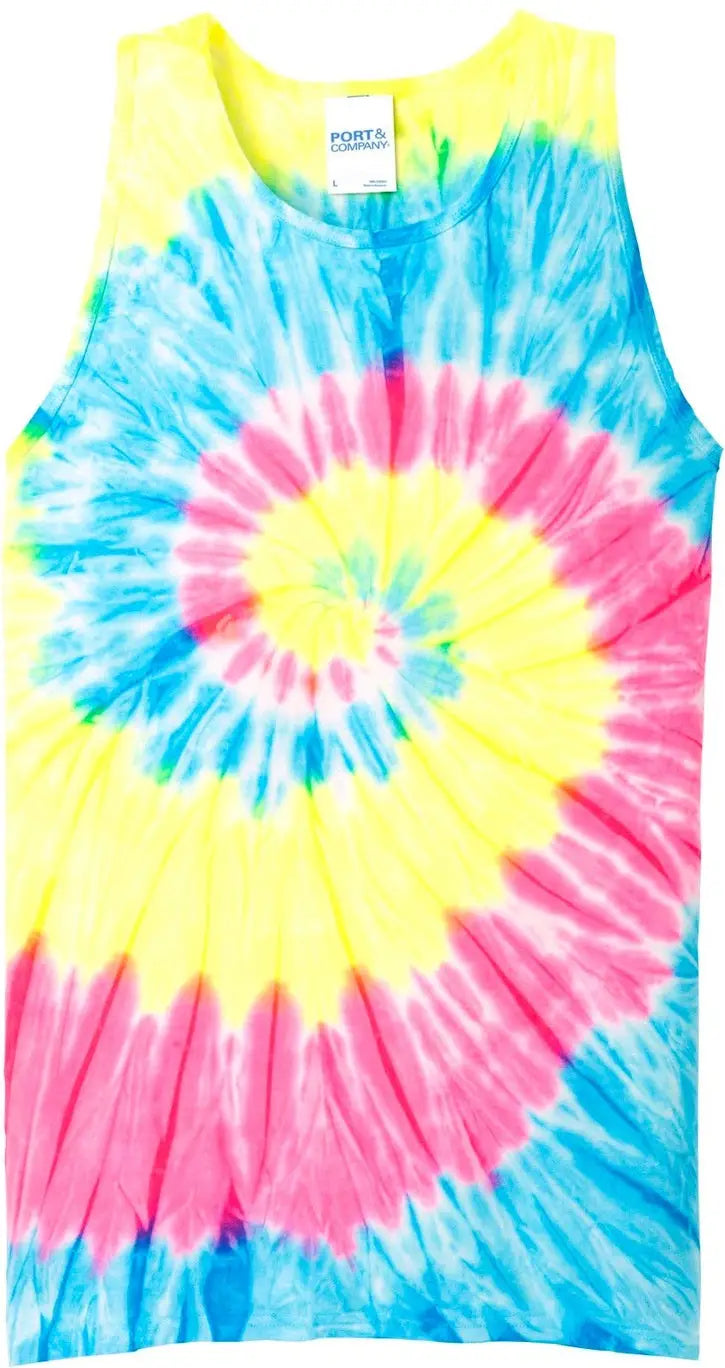Port & Company Pc147tt co Tie-dye Tank Top - Neon Rainbow