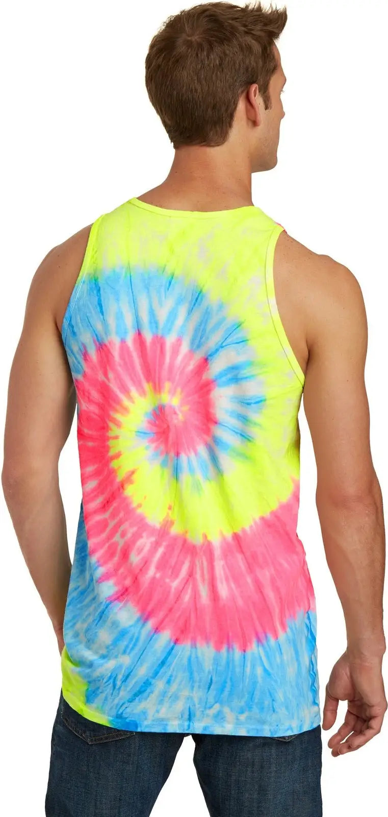 Port & Company Pc147tt co Tie-dye Tank Top - Neon Rainbow