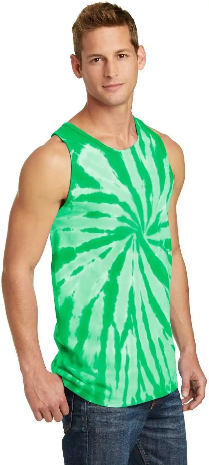Port &amp; Company Pc147tt Tie-dye Tank Top - Kelly