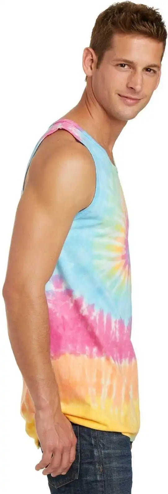 Port & Company Pc147tt Tie-dye Tank Top - Pastel Rainbow