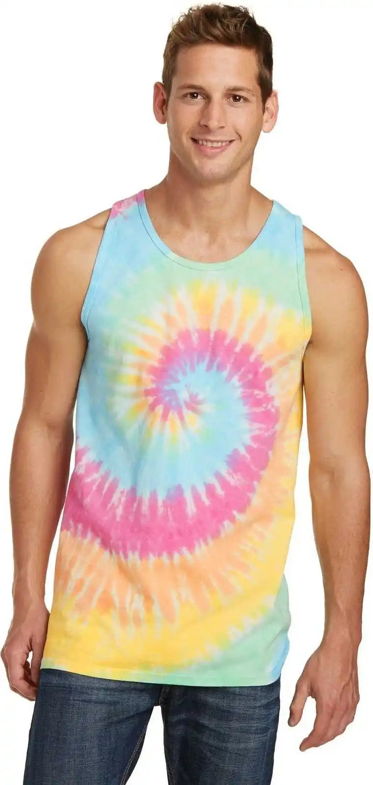 Port & Company Pc147tt Tie-dye Tank Top - Pastel Rainbow
