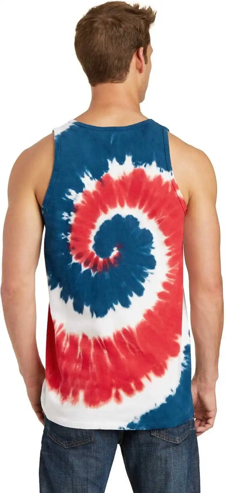 Port &amp; Company Pc147tt Tie Dye Tank Top Usa Rainbow