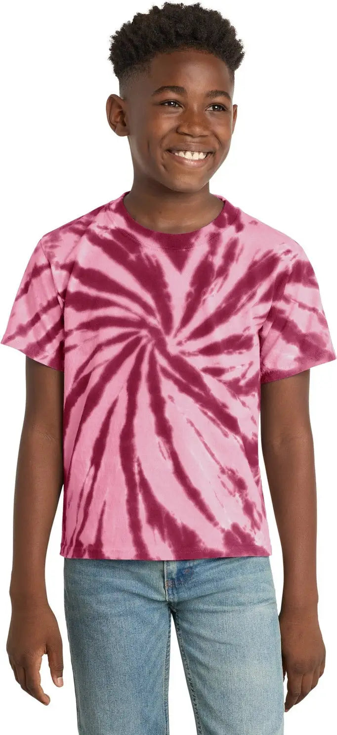 Port & Company Pc147y co Youth Tie-dye Tee - Maroon