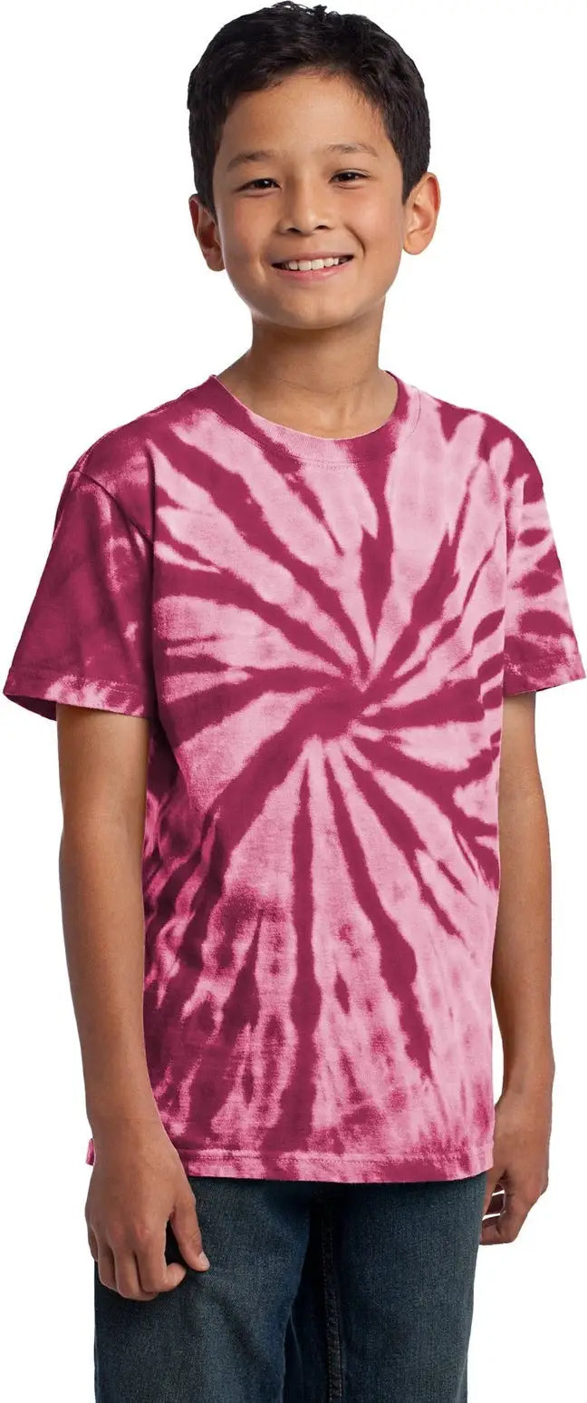 Port & Company Pc147y co Youth Tie-dye Tee - Maroon