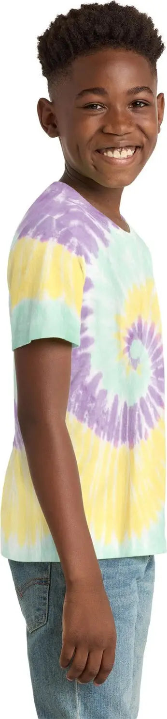 Port & Company Pc147y co Youth Tie-dye Tee - Mint Rainbow