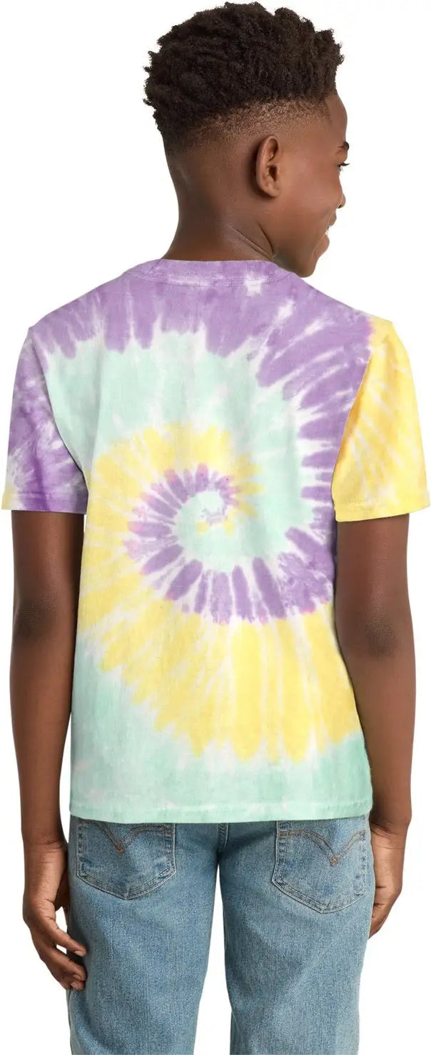 Port & Company Pc147y co Youth Tie-dye Tee - Mint Rainbow