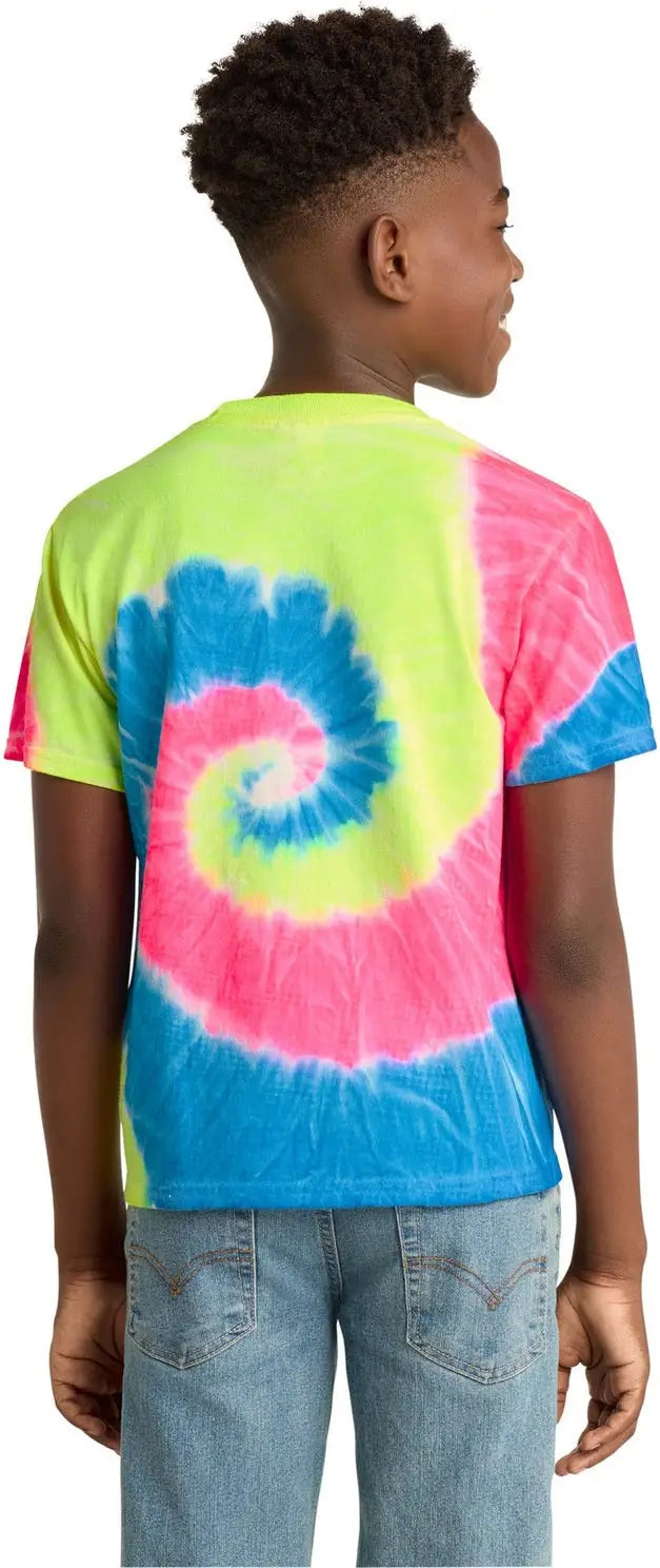 Port & Company Pc147y co Youth Tie-dye Tee - Neon Rainbow