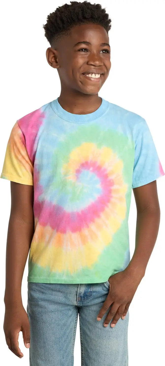 Port & Company Pc147y co Youth Tie-dye Tee - Pastel Rainbow