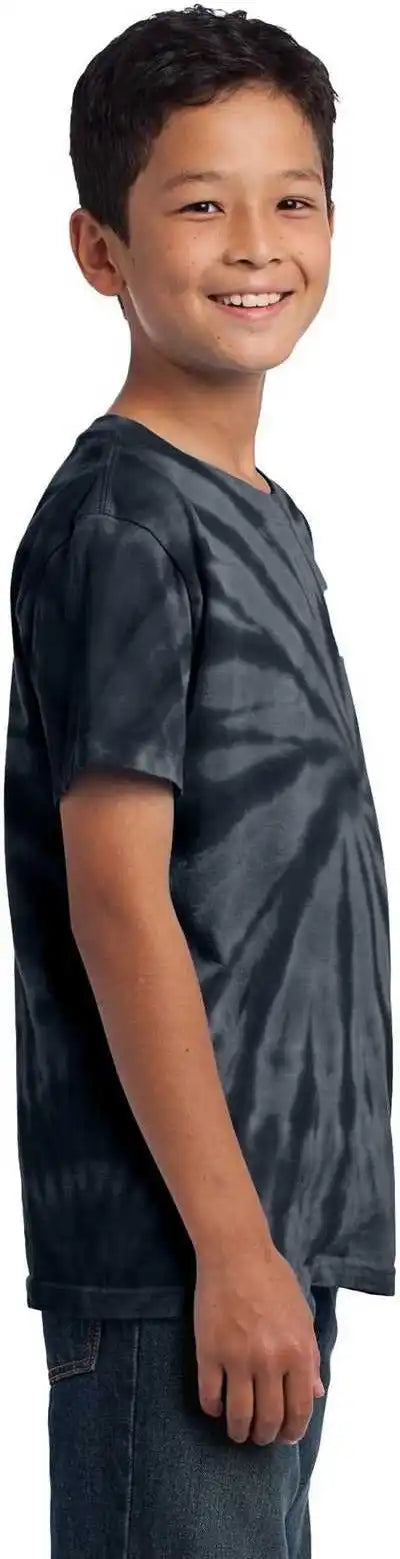 Port &amp; Company Pc147y Youth Tie Dye Tee Black