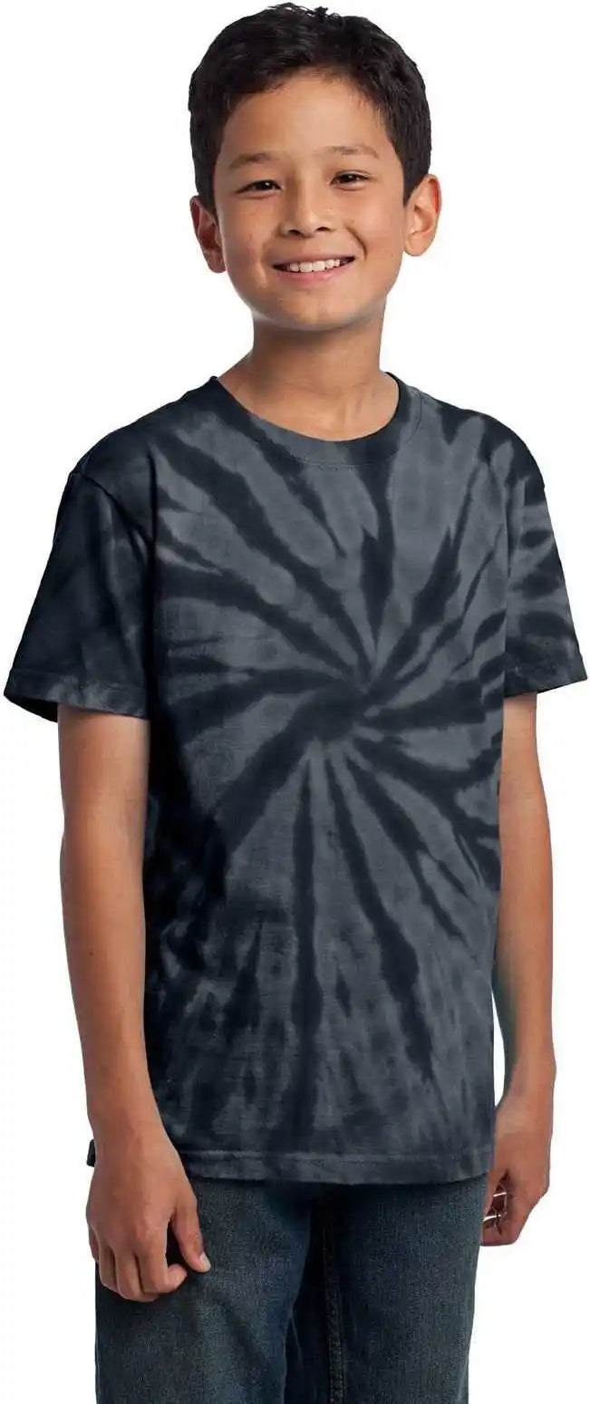 Port &amp; Company Pc147y Youth Tie Dye Tee Black