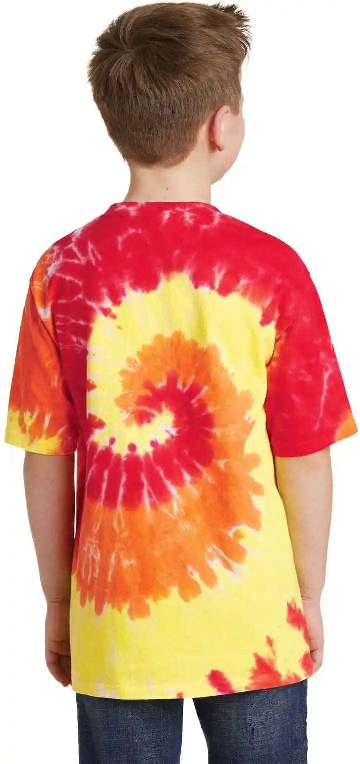 Port & Company Pc147y Youth Tie-dye Tee - Blaze Rainbow