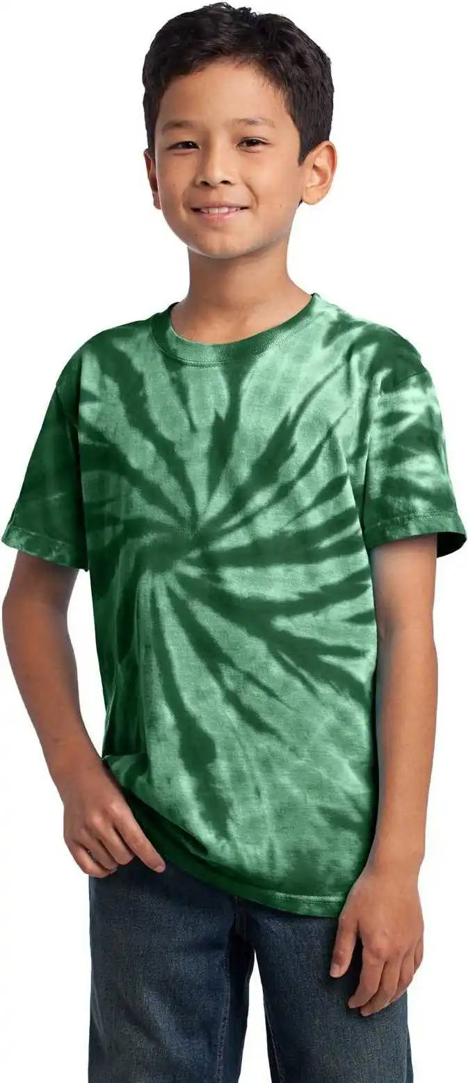 Port & Company Pc147y Youth Tie Dye Tee Forest Green