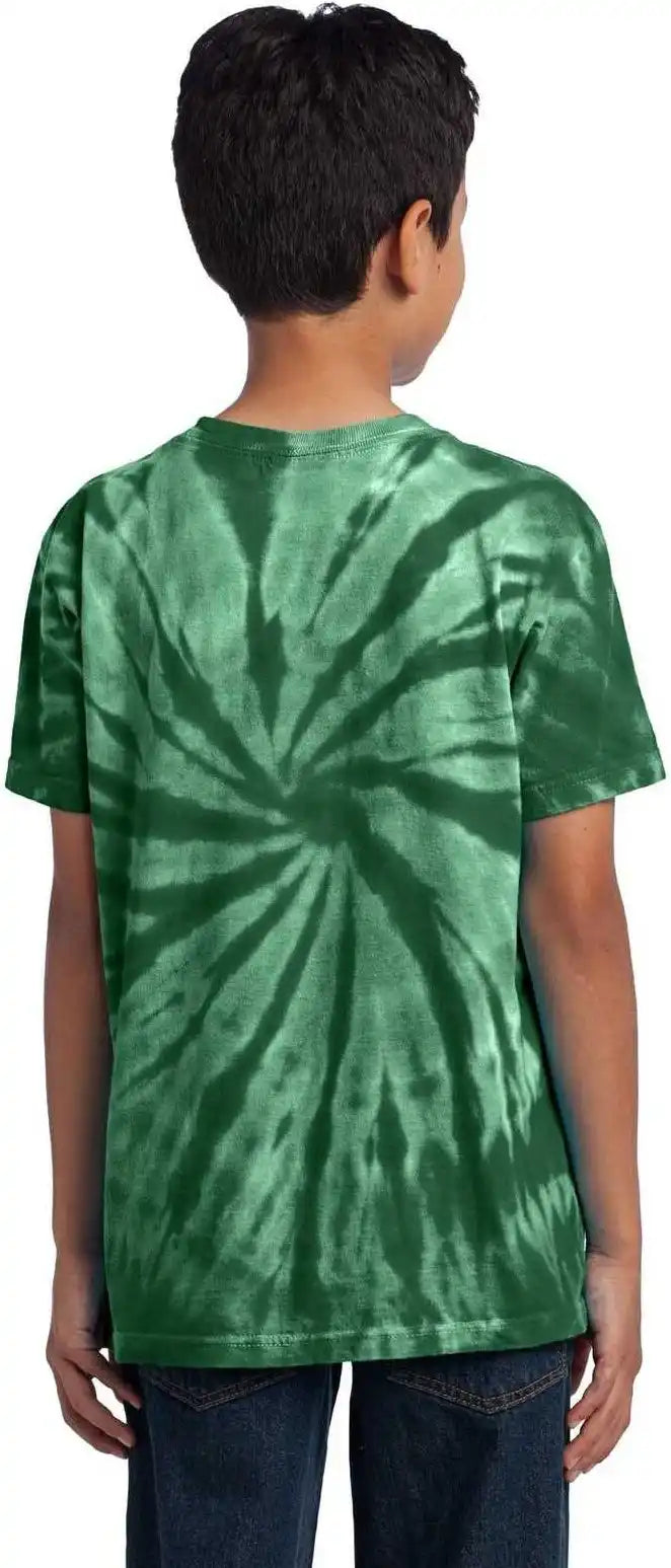 Port & Company Pc147y Youth Tie Dye Tee Forest Green