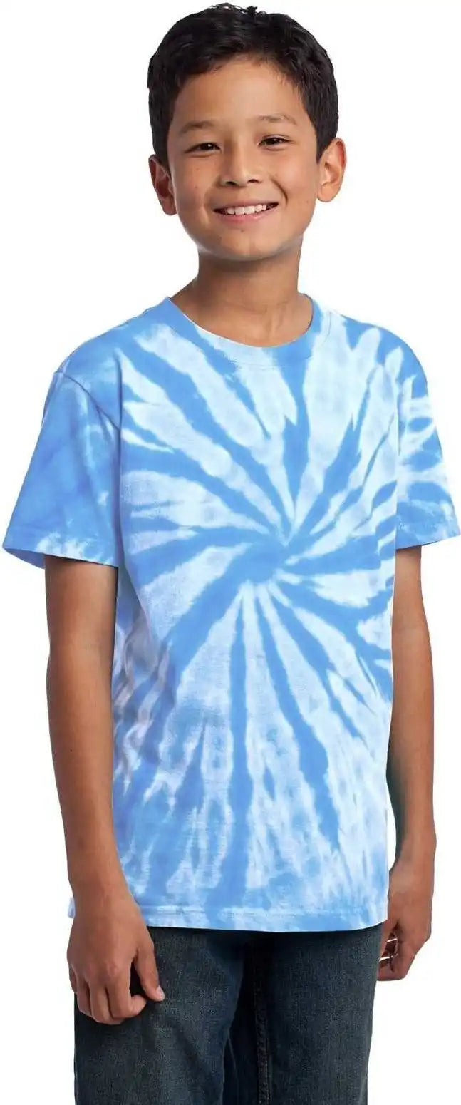 Port & Company Pc147y Youth Tie Dye Tee Light Blue