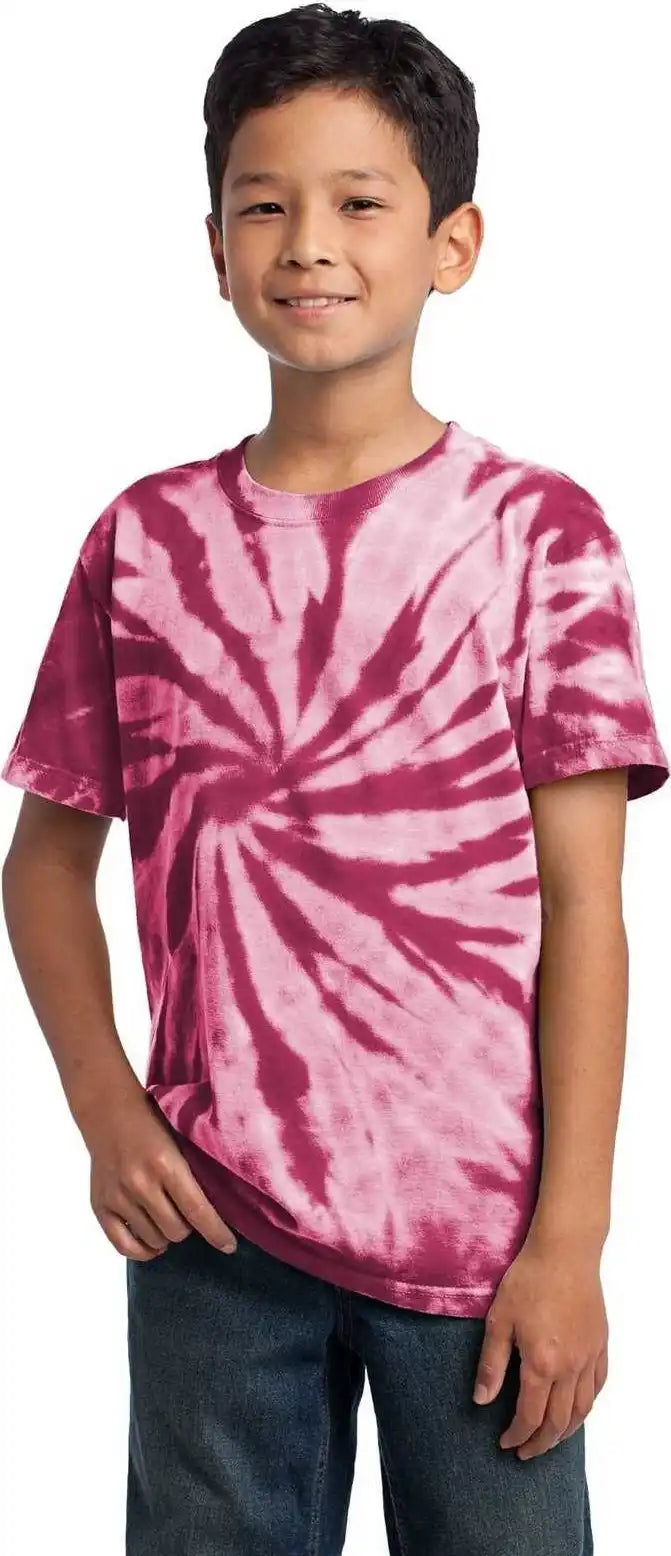 Port & Company Pc147y Youth Tie-dye Tee - Maroon