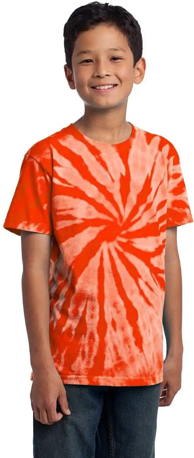 Port &amp; Company Pc147y Youth Tie Dye Tee Orange