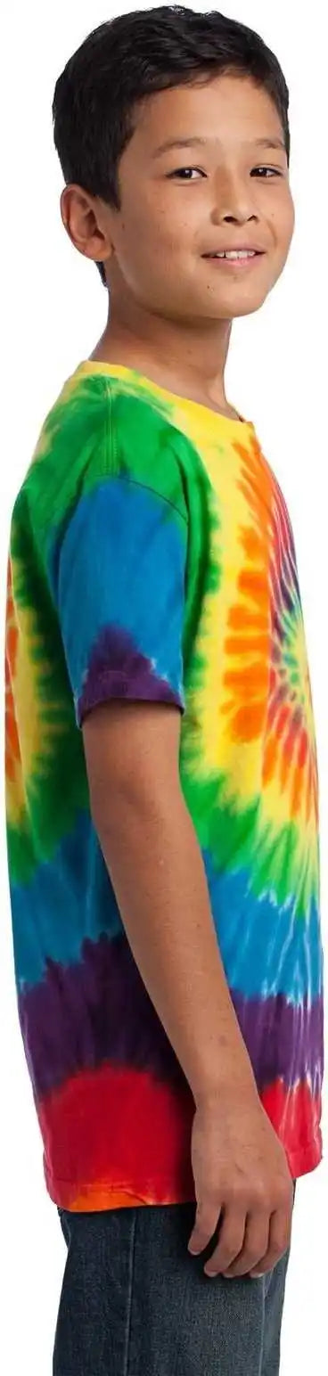 Port &amp; Company Pc147y Youth Tie Dye Tee Rainbow