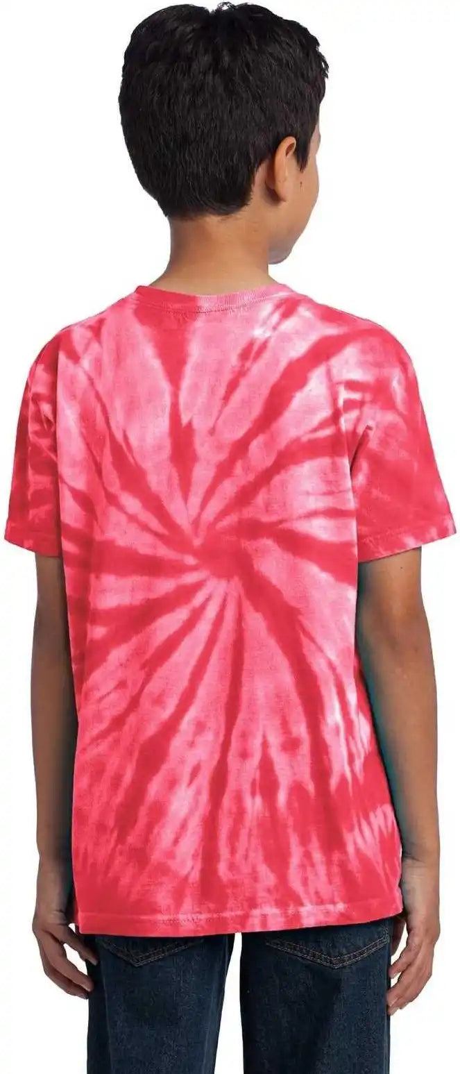 Port & Company Pc147y Youth Tie Dye Tee Red