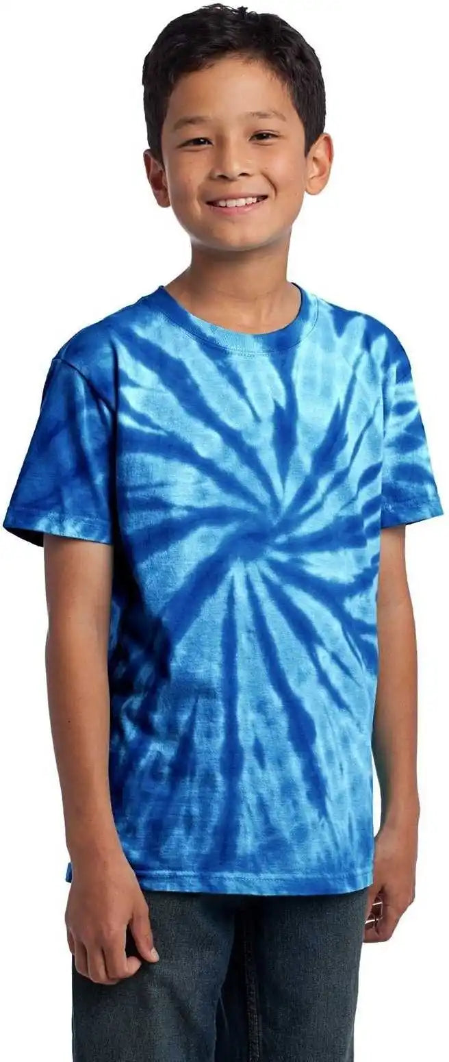 Port &amp; Company Pc147y Youth Tie Dye Tee Royal