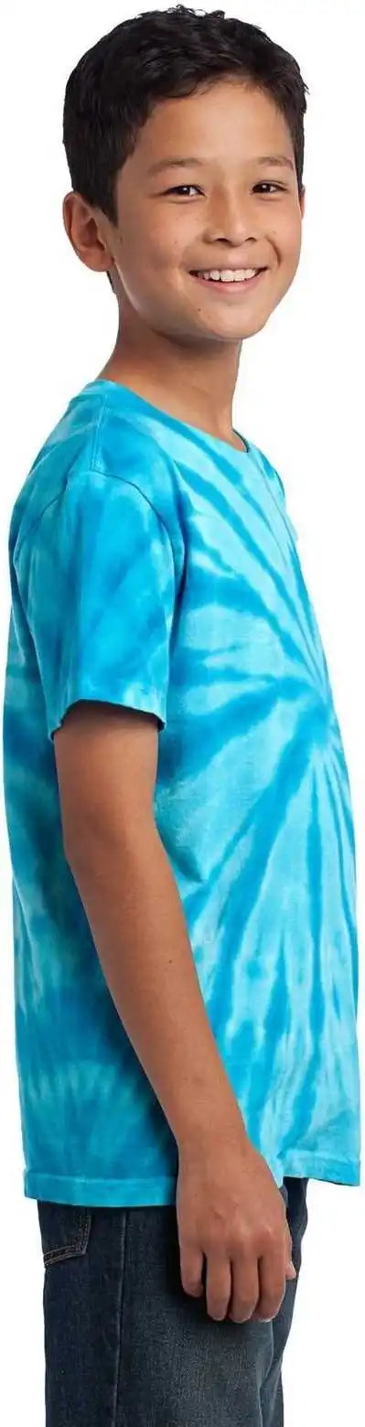 Port &amp; Company Pc147y Youth Tie Dye Tee Turquoise