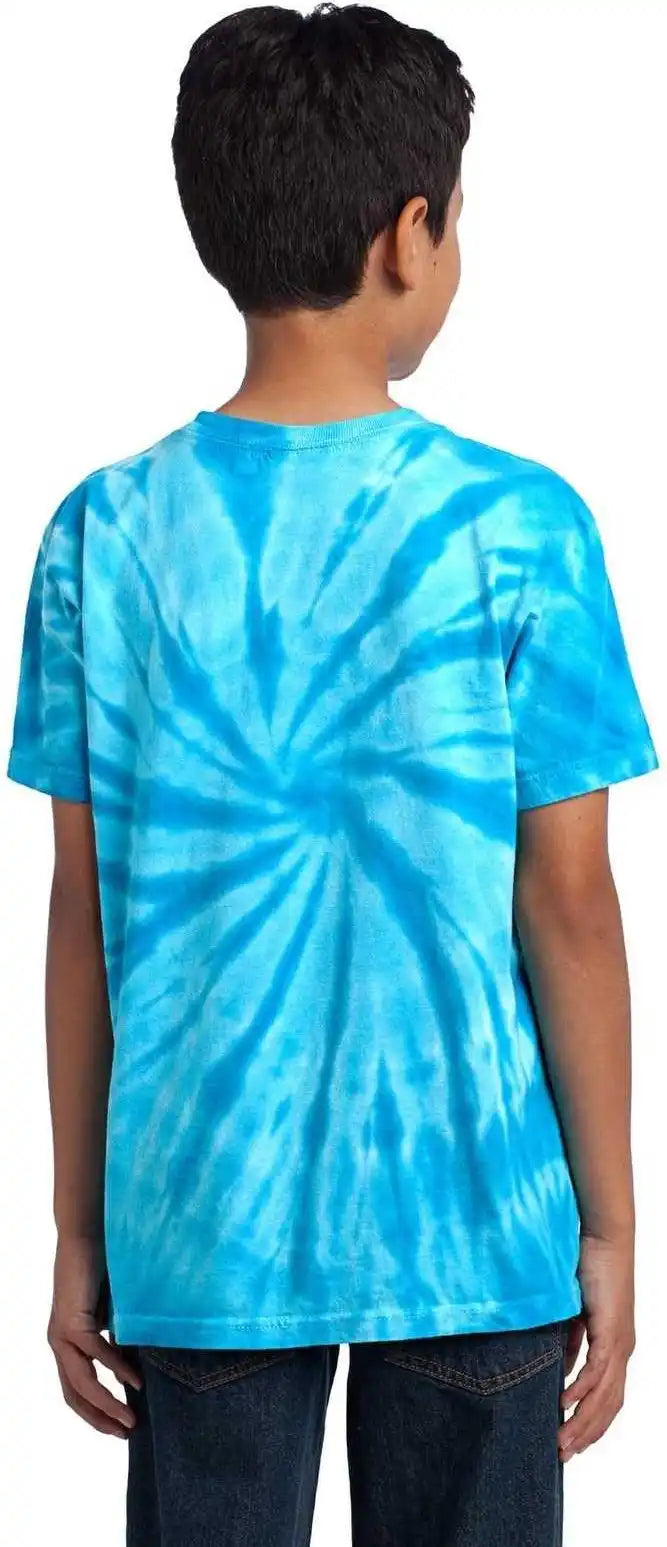 Port &amp; Company Pc147y Youth Tie Dye Tee Turquoise