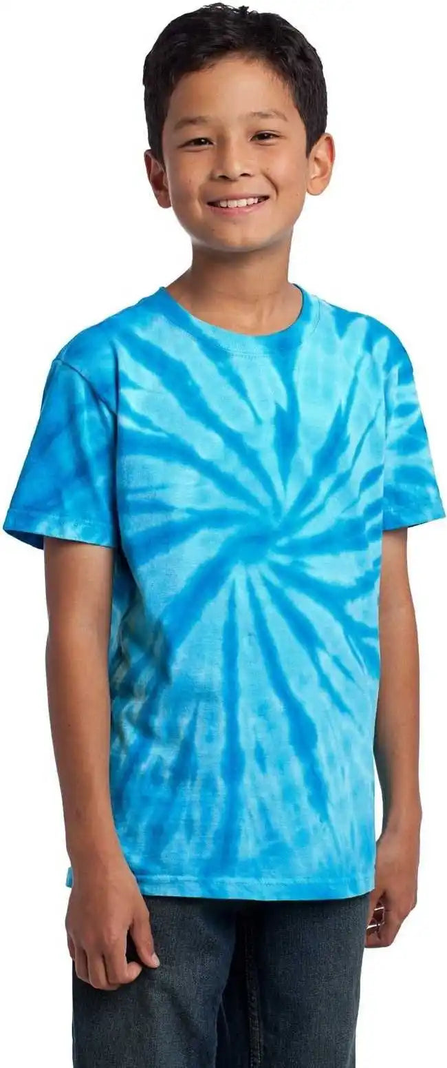 Port &amp; Company Pc147y Youth Tie Dye Tee Turquoise