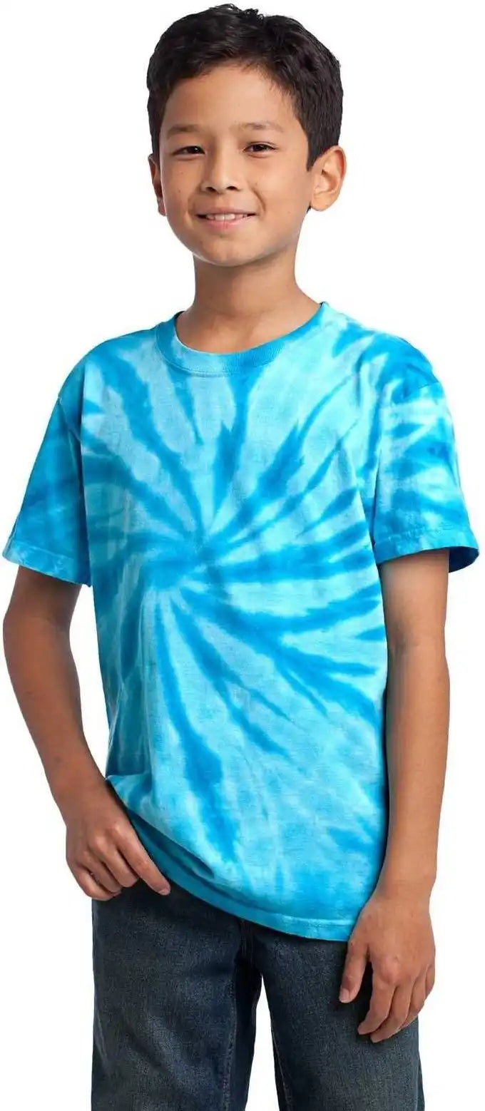 Port &amp; Company Pc147y Youth Tie Dye Tee Turquoise
