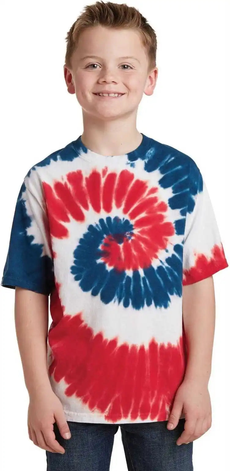 Port & Company Pc147y Youth Tie-dye Tee - Usa Rainbow