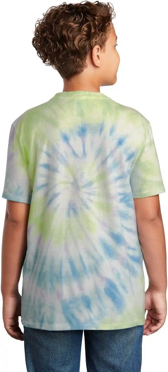Port &amp; Company Pc147y Youth Tie Dye Tee Watercolor Spiral