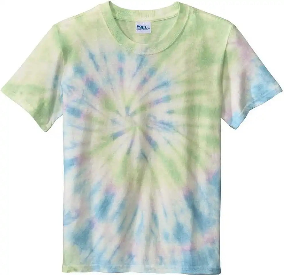 Port &amp; Company Pc147y Youth Tie Dye Tee Watercolor Spiral
