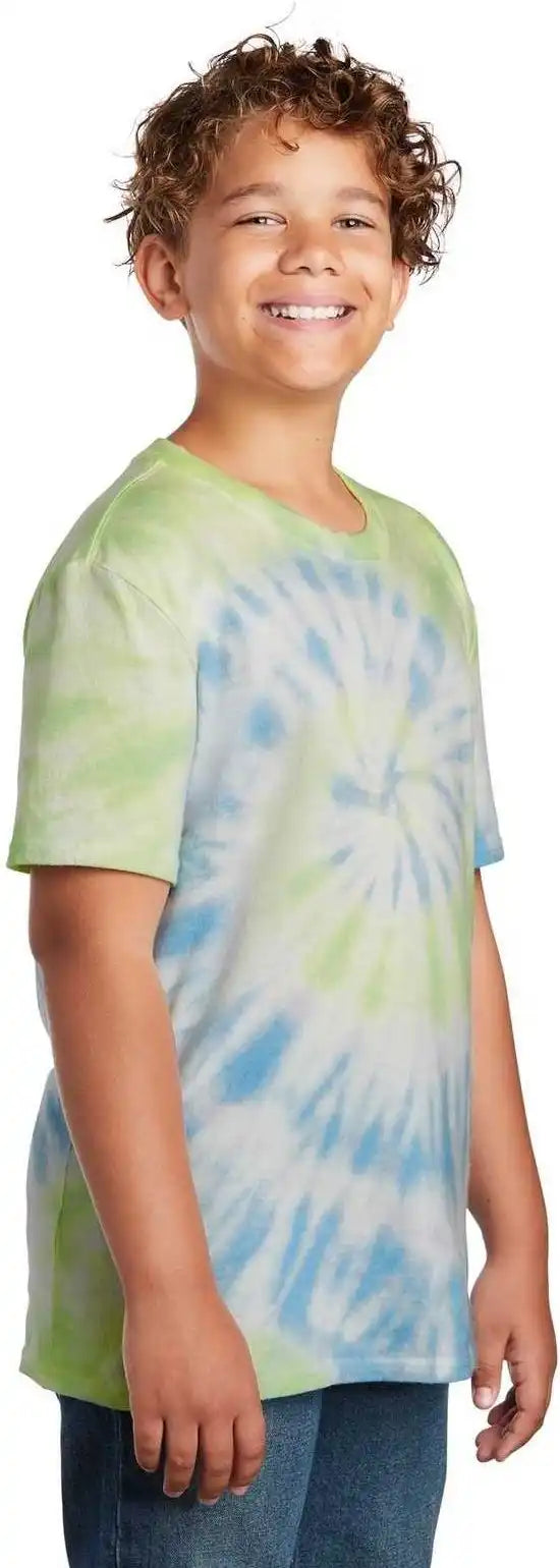 Port &amp; Company Pc147y Youth Tie Dye Tee Watercolor Spiral