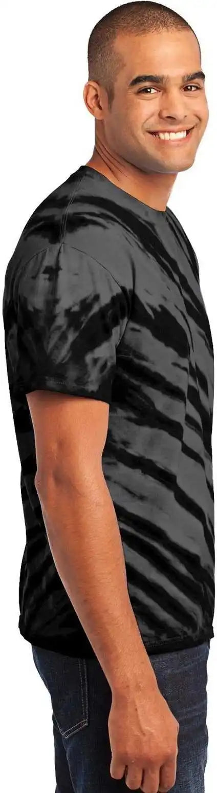 Port &amp; Company Pc148 Tiger Stripe Tie Dye Tee Black