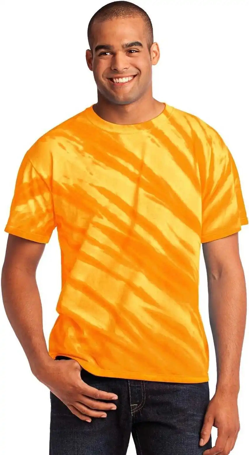 Port &amp; Company Pc148 Tiger Stripe Tie Dye Tee Gold