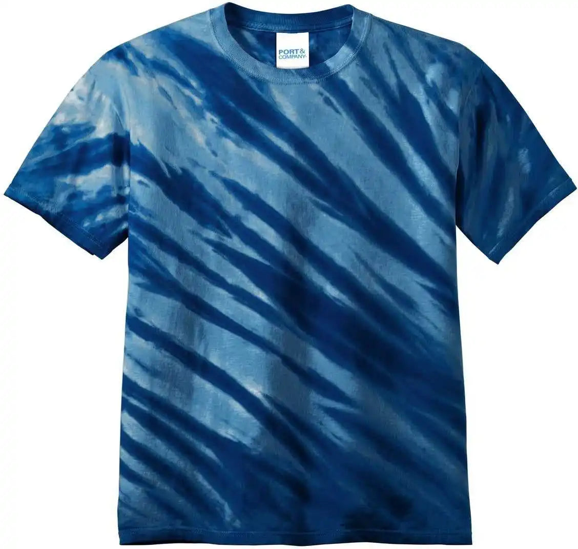 Port &amp; Company Pc148 Tiger Stripe Tie-dye Tee - Navy