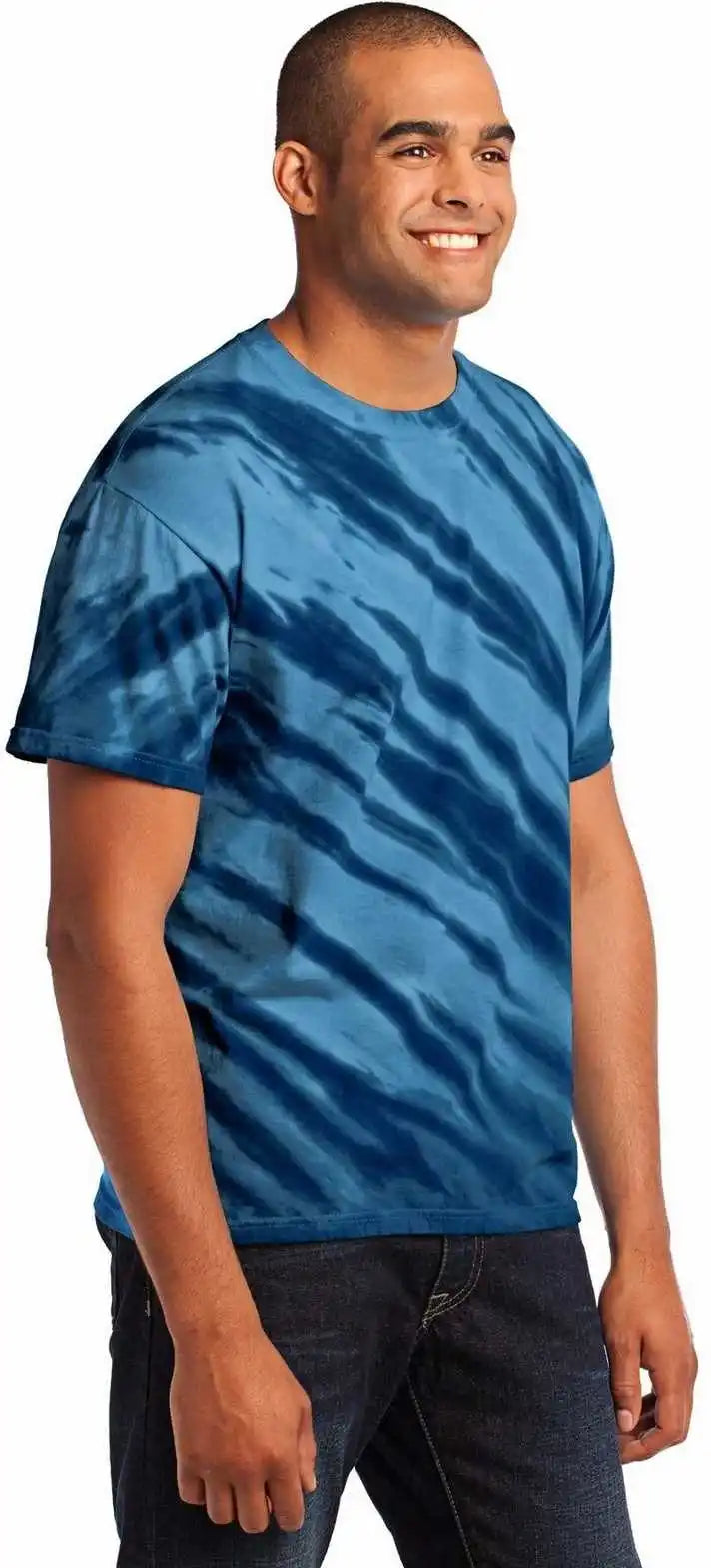 Port &amp; Company Pc148 Tiger Stripe Tie-dye Tee - Navy