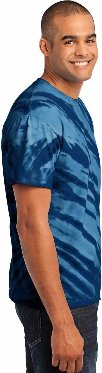 Port &amp; Company Pc148 Tiger Stripe Tie-dye Tee - Navy