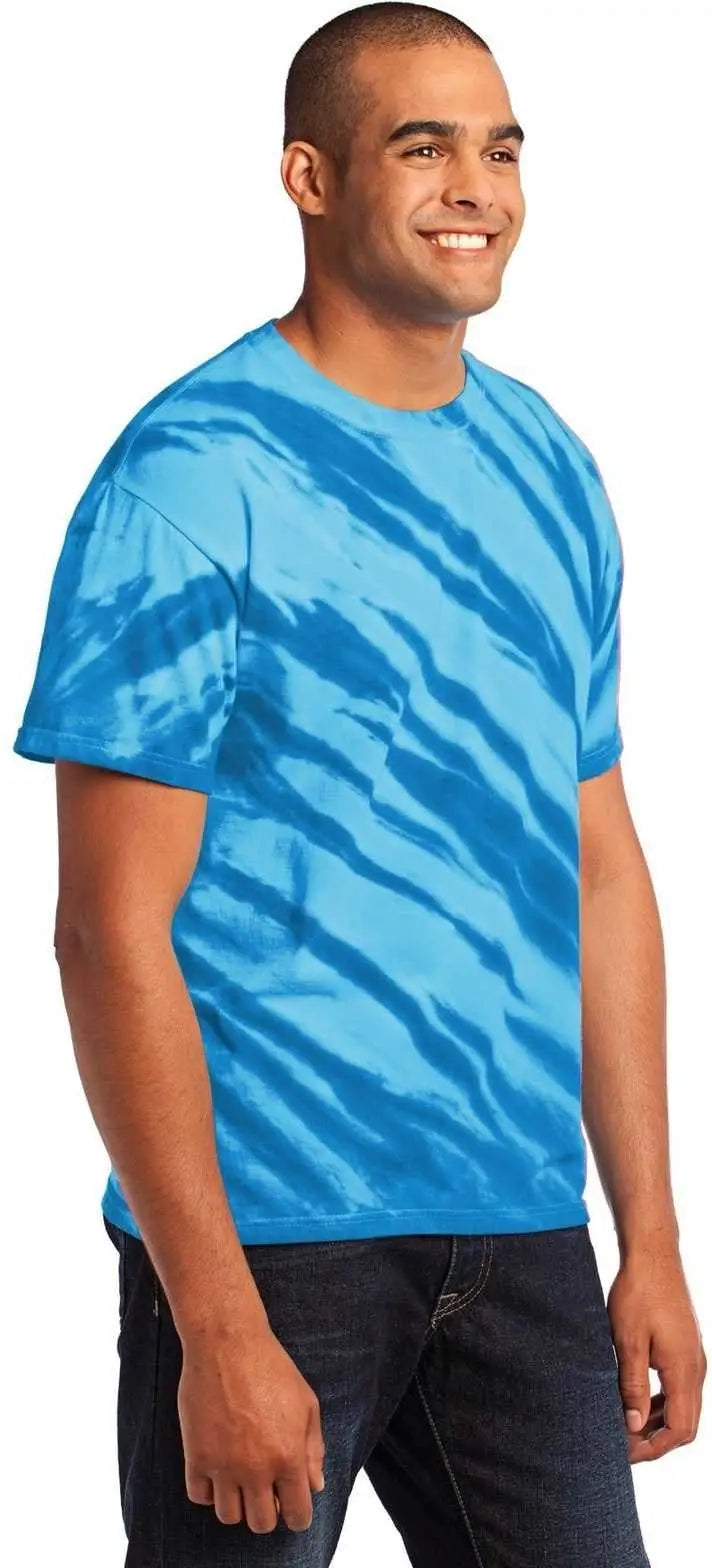 Port & Company Pc148 Tiger Stripe Tie-dye Tee - Royal
