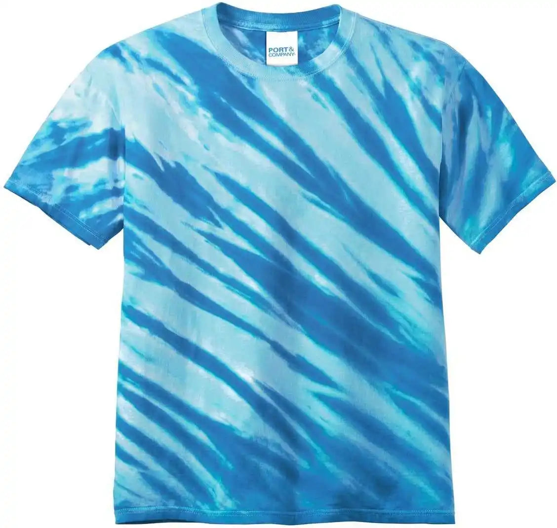 Port & Company Pc148 Tiger Stripe Tie-dye Tee - Royal