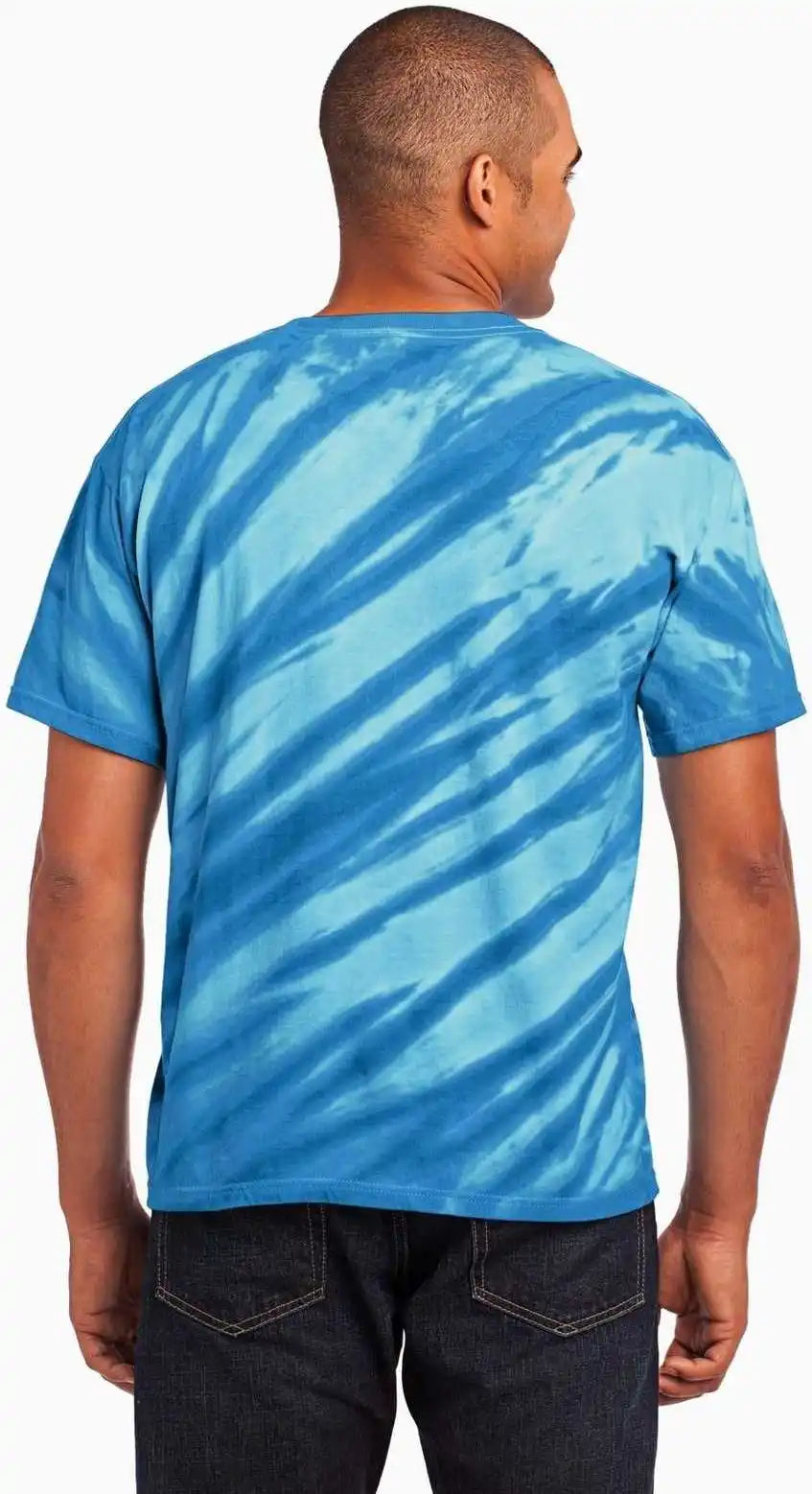 Port & Company Pc148 Tiger Stripe Tie-dye Tee - Royal