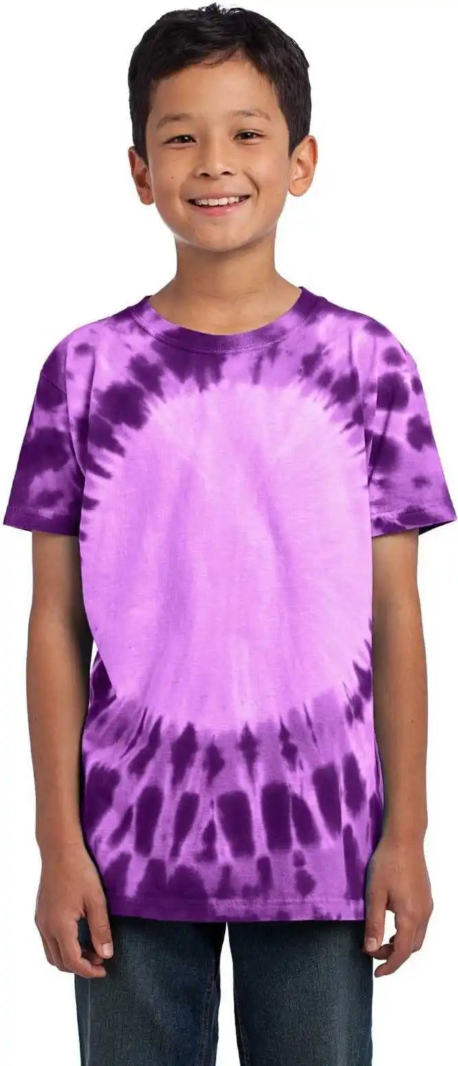 Port & Company Pc149y Youth Window Tie Dye Tee Purple